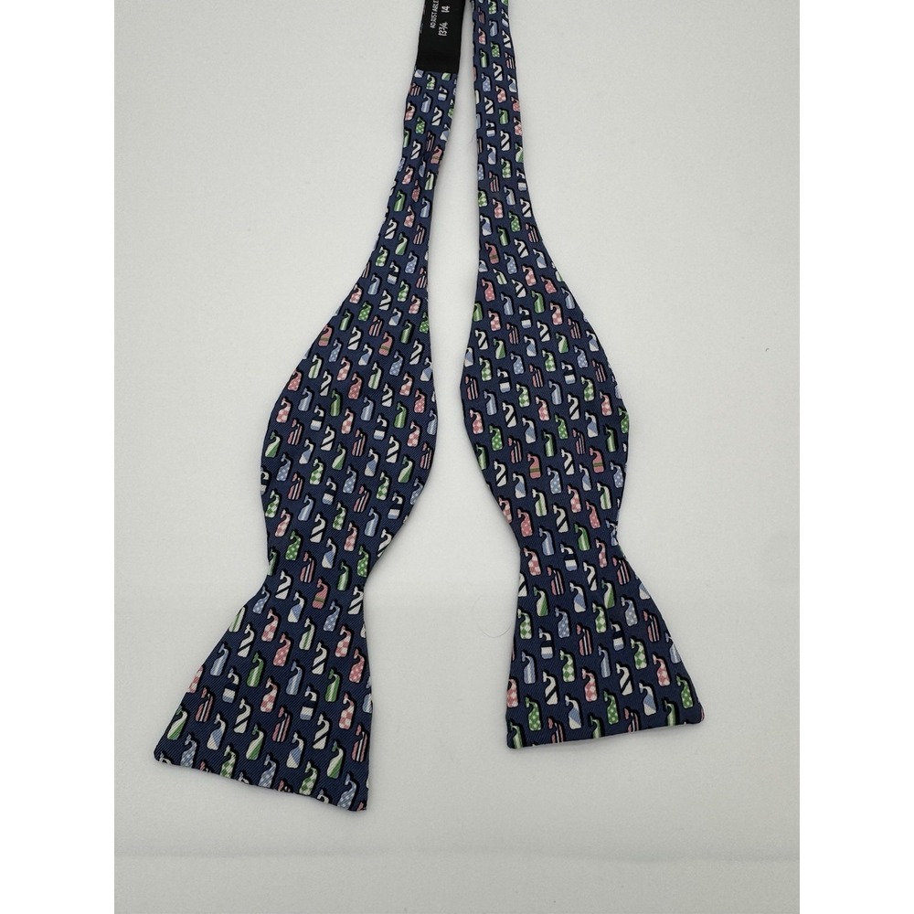 Vineyard Vines Kentucky Derby Bow Tie Blue Silk Hand Tied Adjustable USA